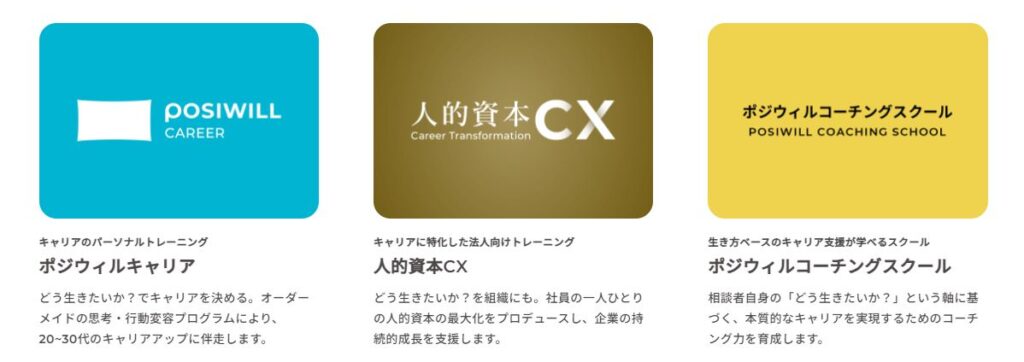 ポジウィルキャリア、人的資本ｃｘ、ポジウィルコーチングスクール